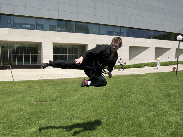 photo: Gabe's flying side kick